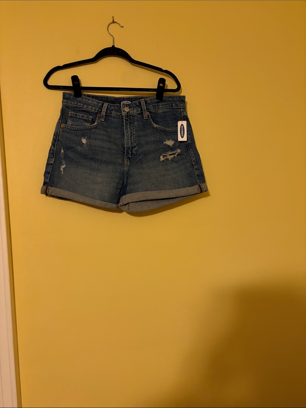 Old Navy Rolled Hem Distressed Jean Shorts - Blue